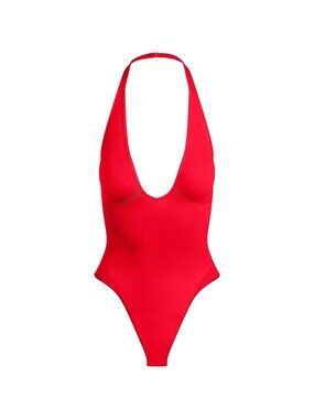 SKIMS Seamless Sculpt DEEP PLUNGE THONG BODYSUIT - Ruby Small